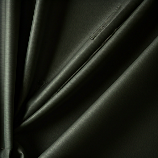 Abstract dark structural fabric folds and hardware